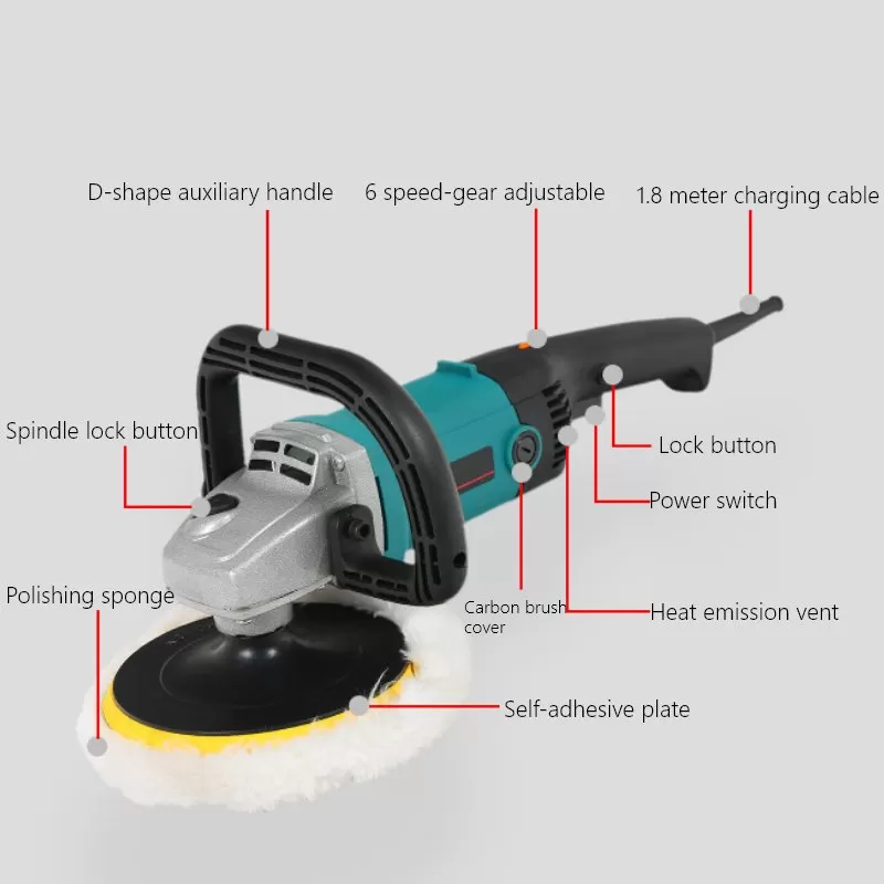 Máquina de polimento com fio de 180 mm de 1000W